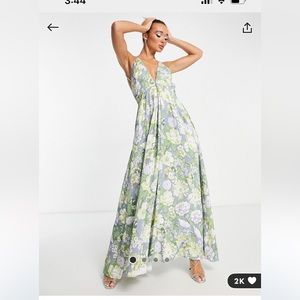 NWT asos satin cami maxi dress in garden floral